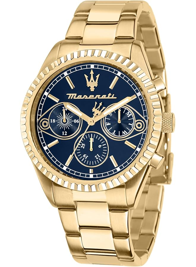 مازيراتي ساعة كومبيتيزيوني متعددة الوظائف للرجال 43 مم باللون الذهبي R8853100026 - Image 1