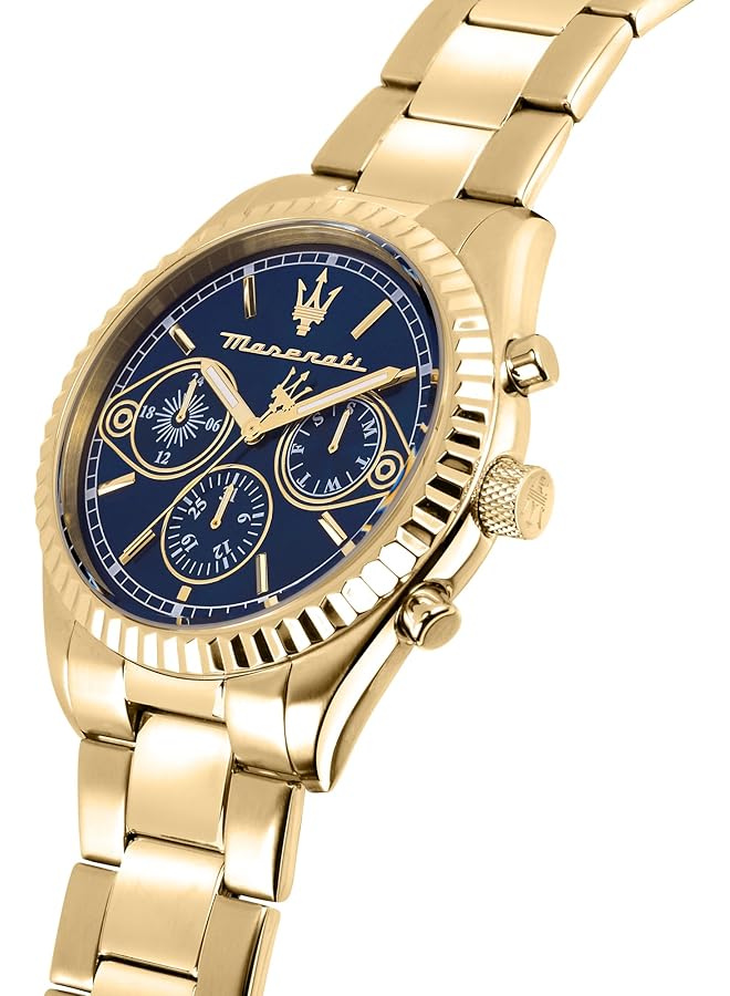 مازيراتي ساعة كومبيتيزيوني متعددة الوظائف للرجال 43 مم باللون الذهبي R8853100026 - Image 5