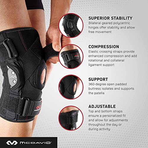 McDavid Hinged Knee Brace for Men and Women, Knee Brace with Side Stabilizers, Knee Compression Sleeves and Stability Straps for ACL, LCL, Arthritis, Tendonitis, MCL, Patella, Left and Right - Image 3