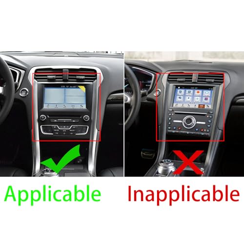 PJFUS Real Bright Soft Carbon Fiber Car Dash Central Navigation Screen Control Panel ​​Sticker Compatible with Ford Mondeo/Fusion 2013 2014 2015 2016 2017 2018 2019 Auto Interior Accessories Black - Image 2
