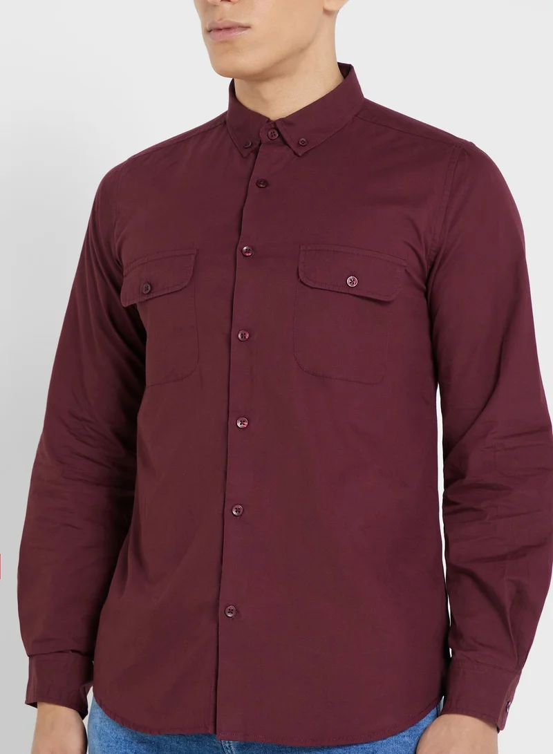 سفنتي فايف Pure Cotton Casual Double Pocket Shirt