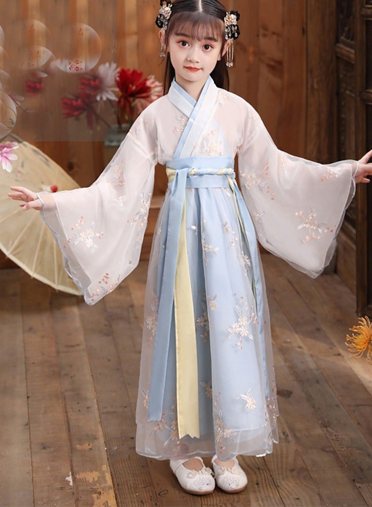 LiangSanZhi Girl's Ancient Chinese Hanfu  High-Waisted Fairy Dress Traditional Costume for Kids, Princess & Maiden Role Play, Stage Performance - Image 5