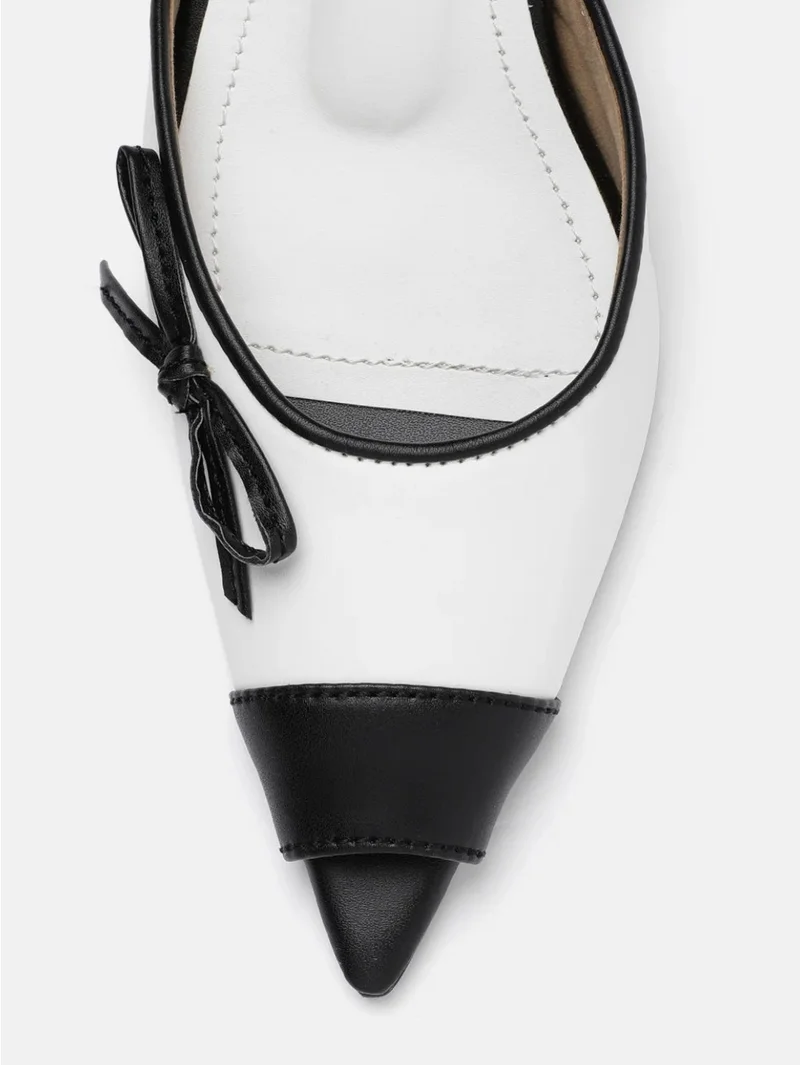 Zoriworld  Cappuccino Pointed 1.5 Inches Kitten Heel  White & Black Premium Vegan All-Day Comfort For Office Meetings, Festive Events, Or Smart Weekend Brunches for Women | Best Price UAE