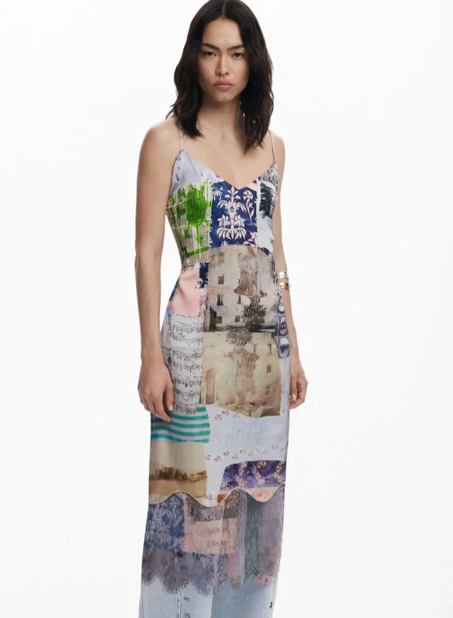 DESIGUAL multicolored collage Collage Dress 2 in 1 for Women | Best Price UAE
