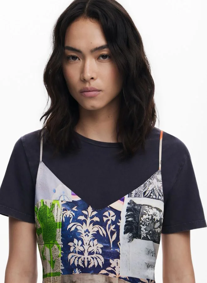 DESIGUAL multicolored collage Collage Dress 2 in 1 for Women | Best Price UAE