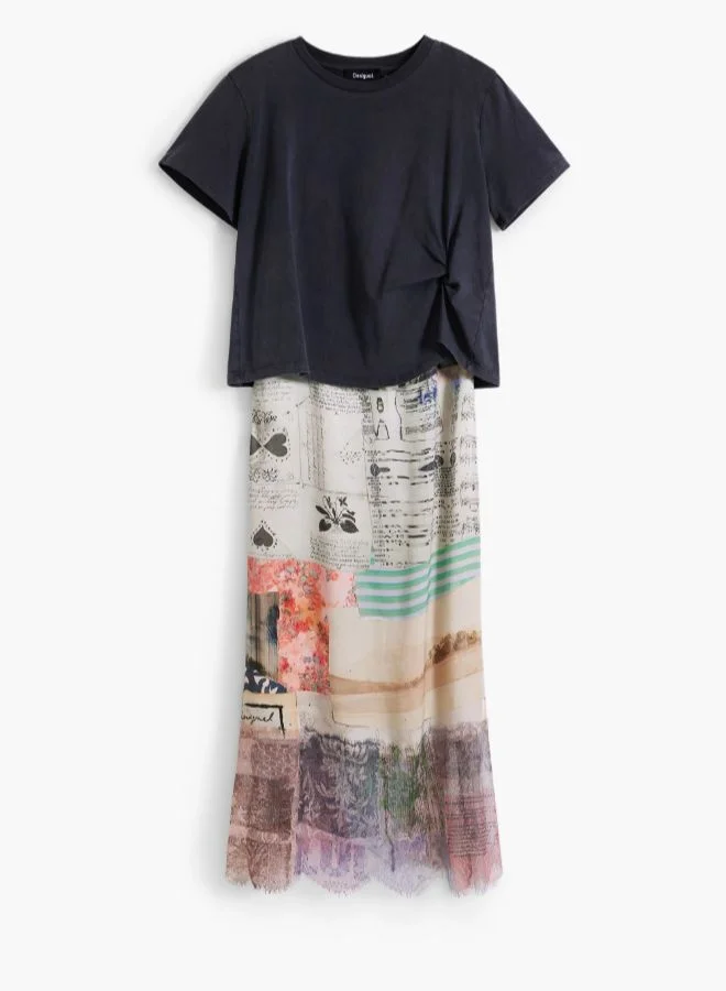 DESIGUAL multicolored collage Collage Dress 2 in 1 for Women | Best Price UAE