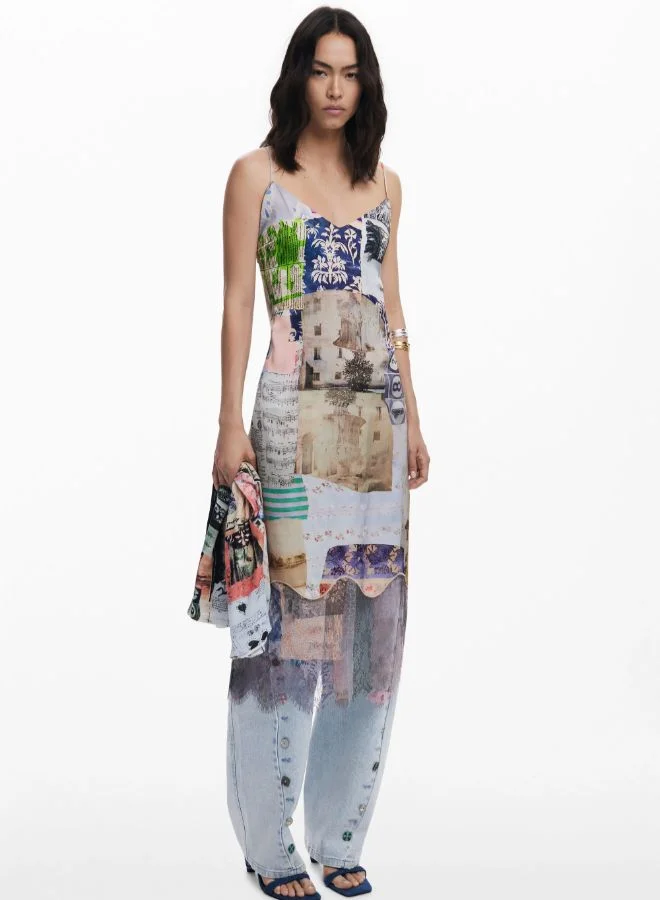 DESIGUAL multicolored collage Collage Dress 2 in 1 for Women | Best Price UAE