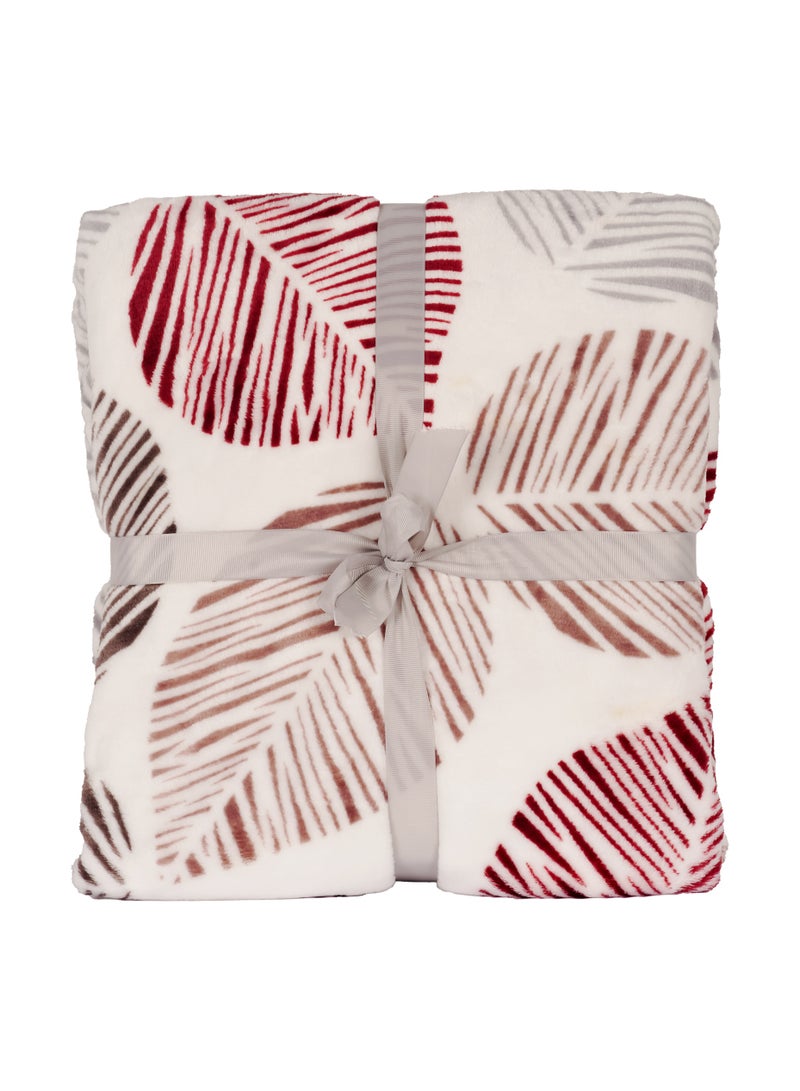 ELEGA DECOR Flannel Fleece Double Size 200 x 220 cm for All Season Fluffy Blanket Warm Bed Blanket Throw for Sofa & Bed Comfortable and Soft Blanket Leaf Print - Image 4