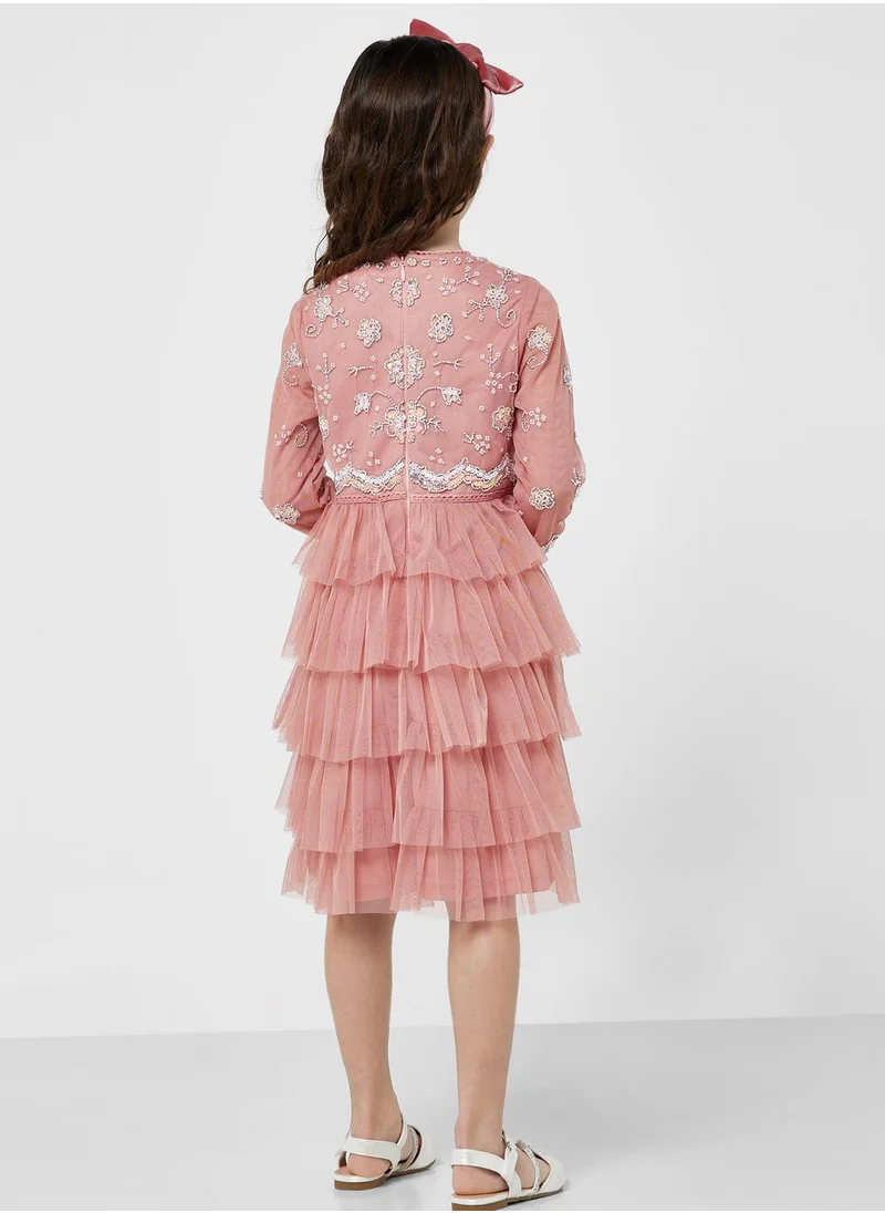 Amelia Rose Kids Embellished Midi Dress