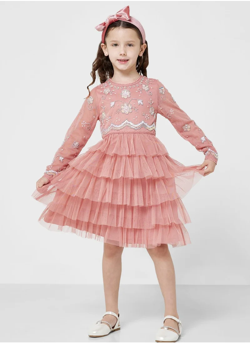 Amelia Rose Kids Embellished Midi Dress