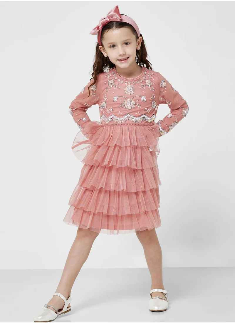 Amelia Rose Kids Embellished Midi Dress