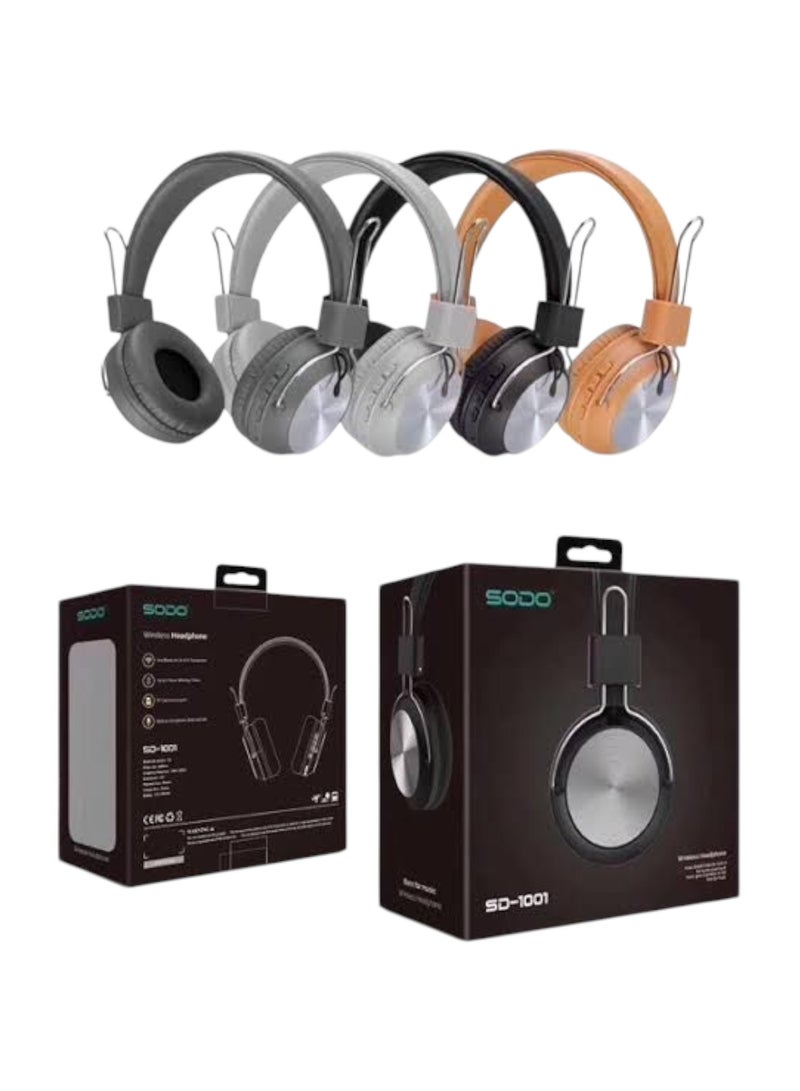 SODO SD-1001 Wireless Bluetooth Stereo Over-Ear Headset with Microphone - On Ear Silver