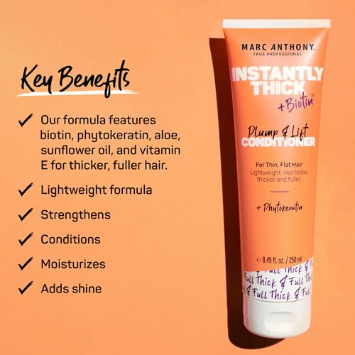 Marc Anthony Instantly Thick Biotin Conditioner, 8.45 oz - Volumizing & Moisturizing Hair Product for Thin, Flat or Dry Hair - Paraben-free, Sulfate-free, Phthalate-free - Image 2