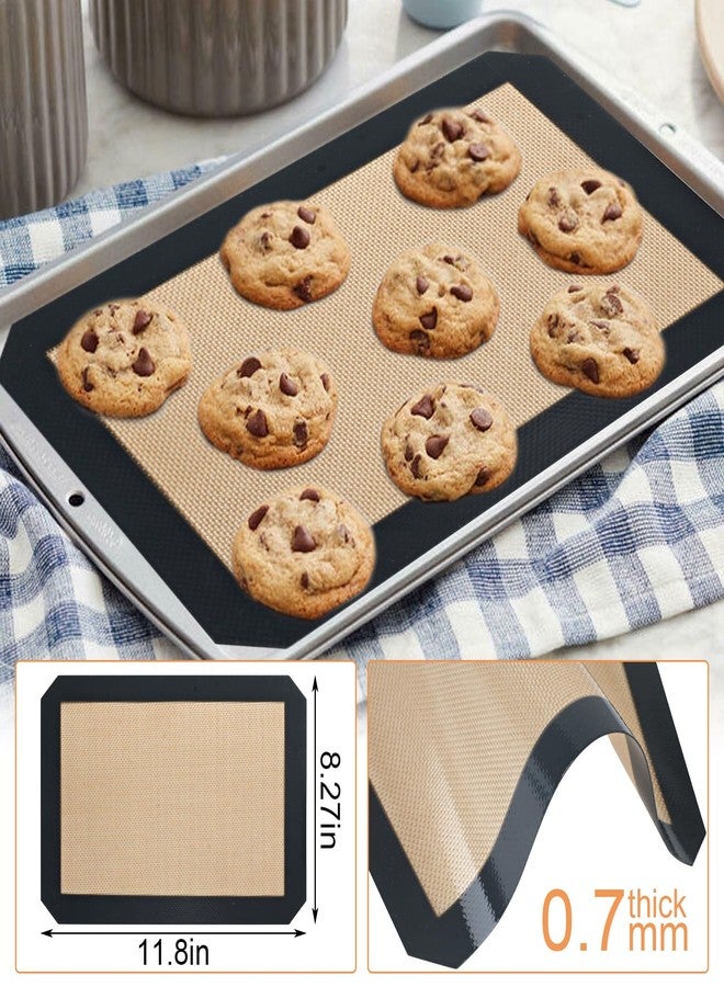 HANWRAPS Silicone Baking Mat,Silicone Mat,2 Pack Reusable Non-Stick Baking Mat,Food Safe Silicone Mats for Baking, Oven Baking Sheet for Making Cookies, Macaroons, Bread,(11.8"L x 8.3"W) - Image 2