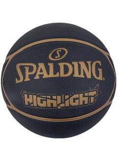 SPALDING Spld Highlight Rubber Bb Black/Gold Sz7  - Image 1