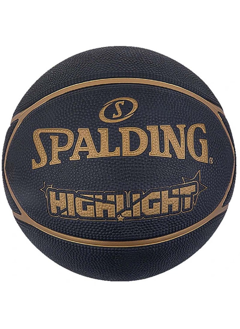 SPALDING حذاء Spld Highlight Rubber Bb أسود/ذهبي مقاس 7  - Image 1