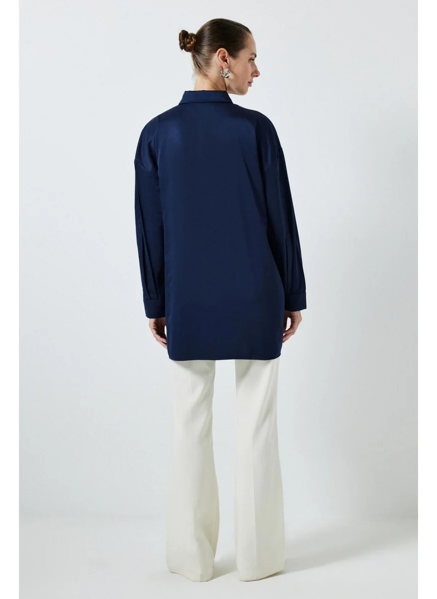 Touche Asymmetrical Cut Shirt with Waist Tie