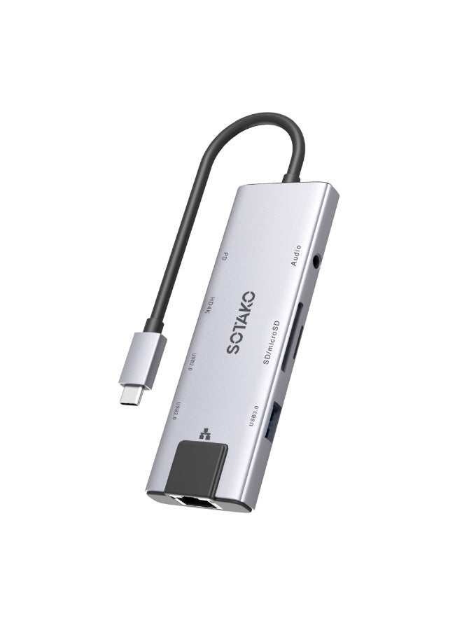 سوتاكو محول SOTAKO 9 في 1 USB C متعدد المنافذ | 4K HDMI، توصيل طاقة 100 واط، إيثرنت - Image 1