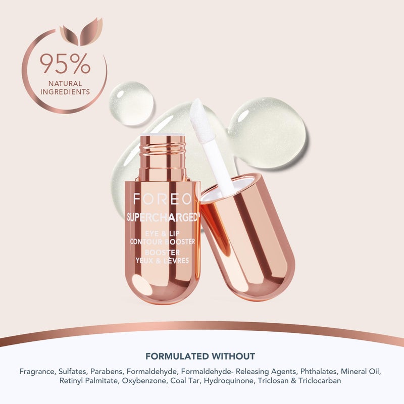 FOREO SUPERCHARGED Eye & Lip Contour Booster Serum - Conductive Gel - Niacinamide Serum - Anti Aging Serum - Lip Plumping & Puffy Eyes Treatment - Practical Travel Size - 3 x 0.12 fl.oz. Capsules - Image 3