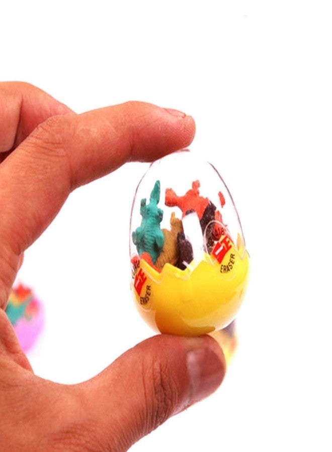 Fevoila 48 Pcs Mini Dinosaur Erasers with 6 Dinosaur Eggs for Party Favors Stocking Fillers Daily Prizes Gift Filling Stocking Fillers Easter Egg Stuffers - Image 3