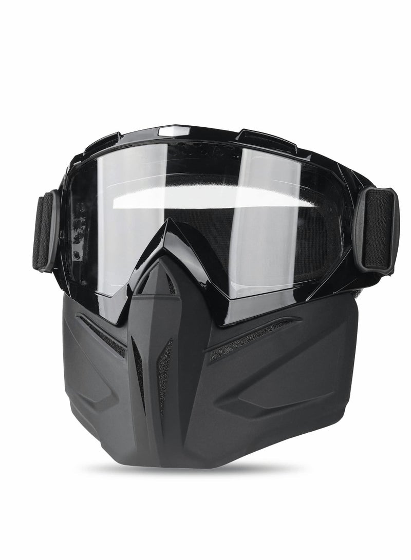 Y&D Motorcycle Goggles Detachable Face Mask, Mask Full Face, Protective Gear Compatible with Helmet for Men Women Kids Youth, Clear ATV Dirt Bike  - Image 1