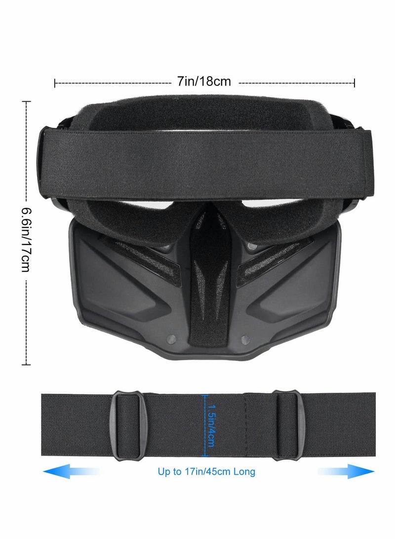 Y&D Motorcycle Goggles Detachable Face Mask, Mask Full Face, Protective Gear Compatible with Helmet for Men Women Kids Youth, Clear ATV Dirt Bike  - Image 5
