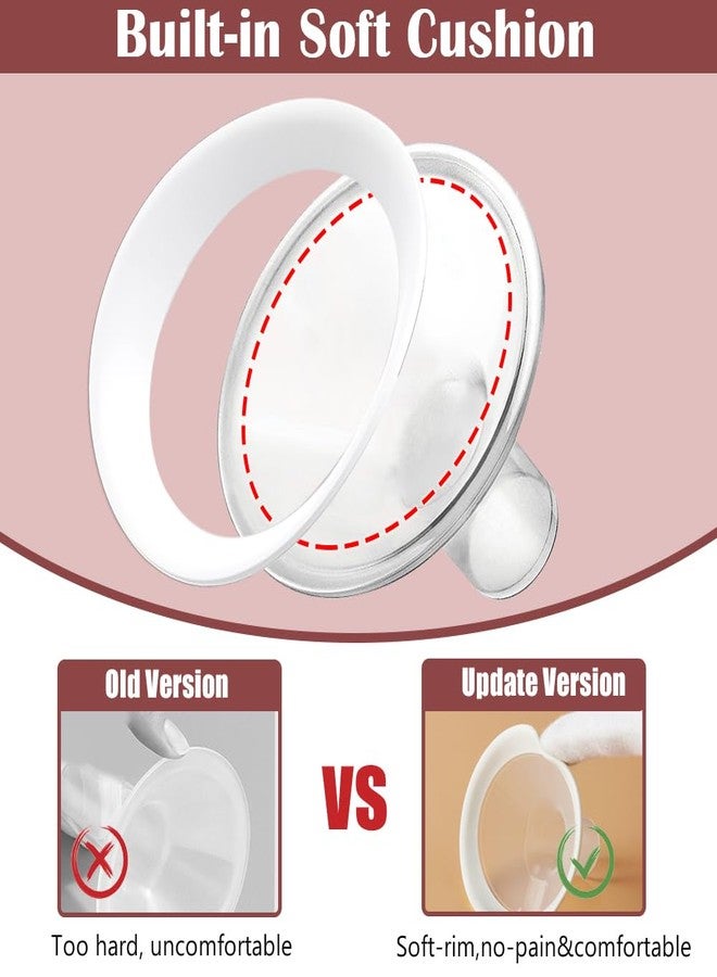 IVARONAL 2 Packs 16mm Flange Set, Updated Soft Rim Shield and Wide Mouth Base Connector Pump Parts for Spectra S2 Spectra S1 9 Plus Breastpumps Accessories, 106 Degree Wider Opening Angel - Image 5