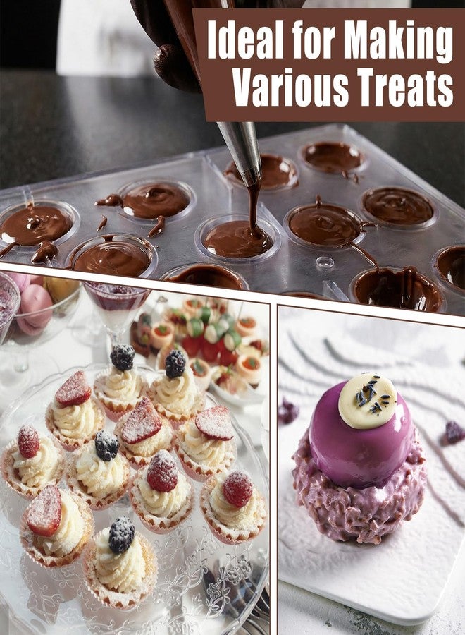 PercyEffie Polycarbonate Chocolate Molds with a Chocolate Scraper, Truffle Mould Clear Hard Plastic Multipurpose Candy BonBon Molds Stainless Steel Thermostat Spatula for Cheese Jelly Cream Cake Scraper - Image 4
