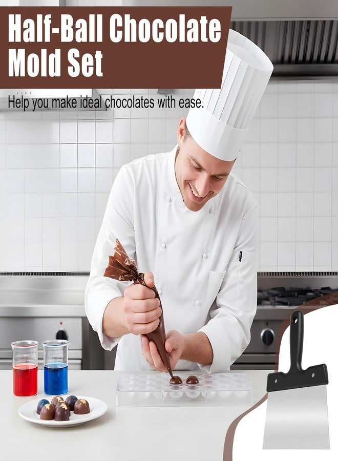 PercyEffie Polycarbonate Chocolate Molds with a Chocolate Scraper, Truffle Mould Clear Hard Plastic Multipurpose Candy BonBon Molds Stainless Steel Thermostat Spatula for Cheese Jelly Cream Cake Scraper - Image 5