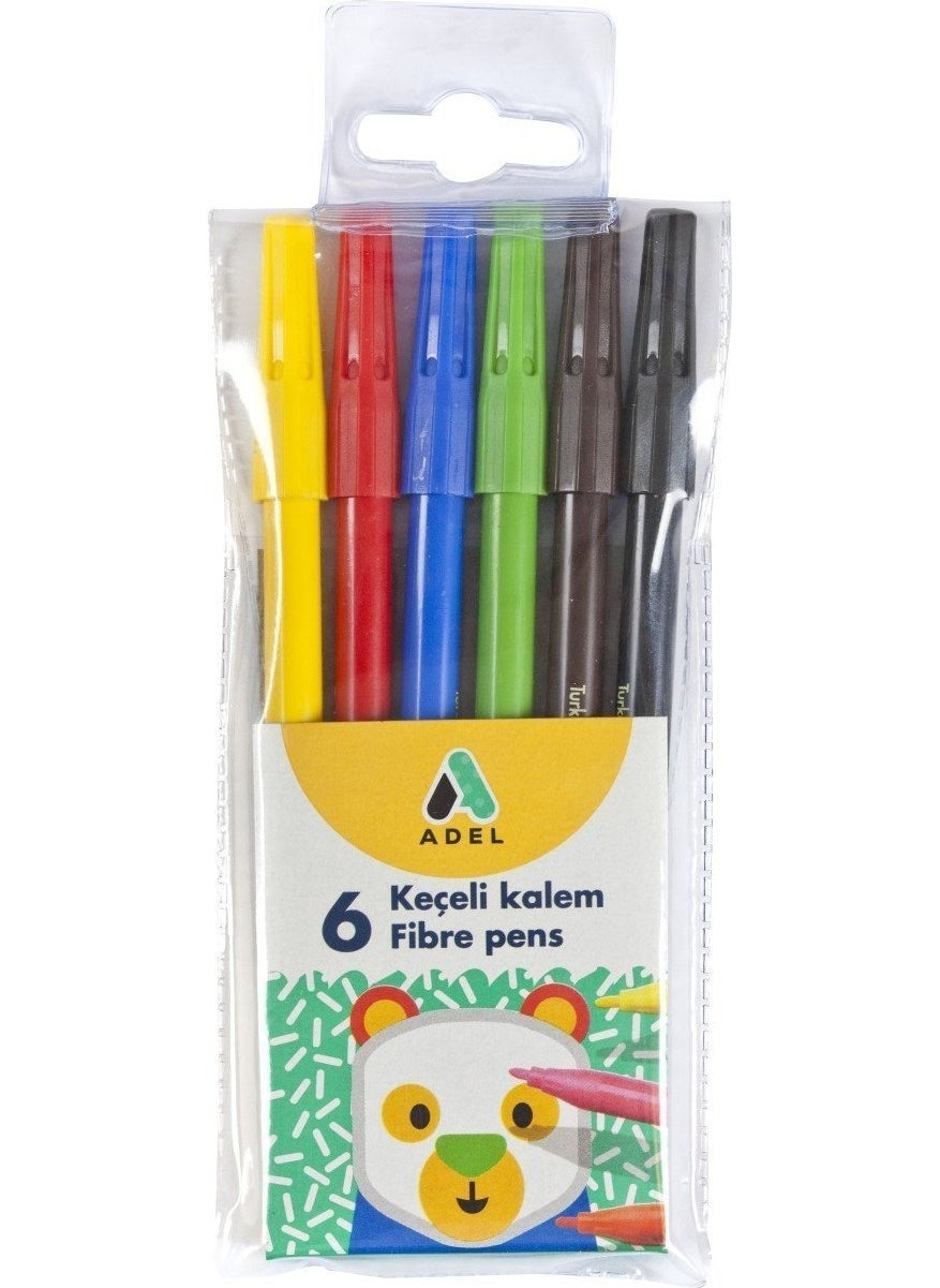 Adel Felt Tip Pen 6 Colors 