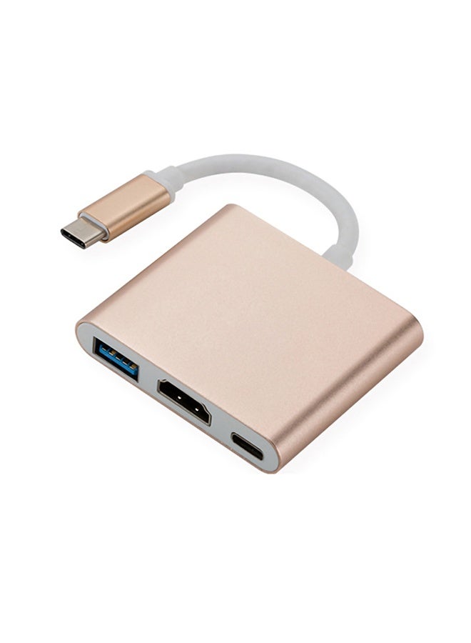 USB-C to HDMI Adapter (Supports 4K / 30Hz) - Type- C 3 in 1 Converter Cable for 2017/2018 MacBook Pro, MacBook, Mac Pro, iMac, Chromebook, & More USB 3.0 Type-C Devices