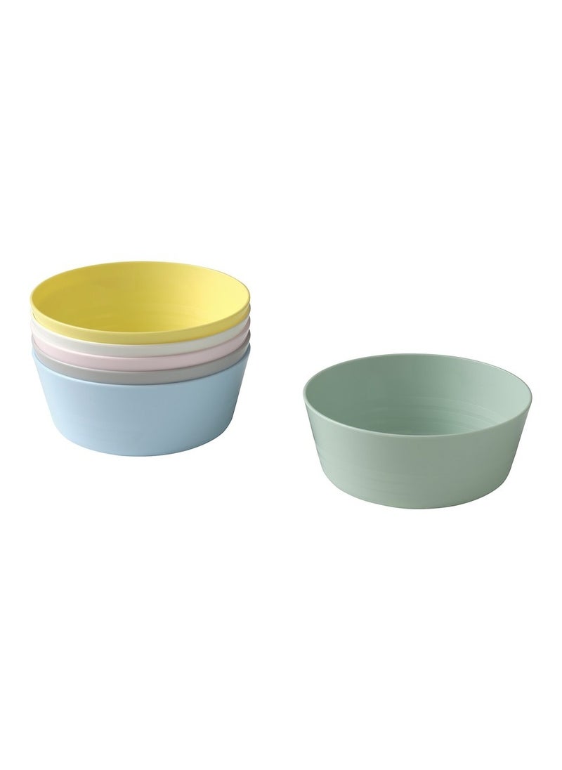 Kalas KALAS Bowls Set of 6 - Durable, BPA-Free Plastic Kids Bowls in Fun Mixed Colors - Microwave & Dishwasher Safe, Perfect for Everyday Use  - Image 1