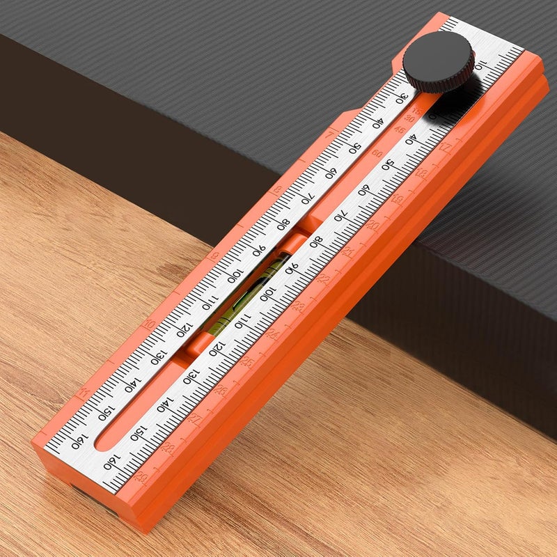 Naroote Foldable Depth Measuring Ruler, Adjustable Angle Marking Tool, Rotating Knob Ruler for Precise 15 30 45 60 90 Degree Measurements, Ideal for Woodworking Craft Projects - Image 2