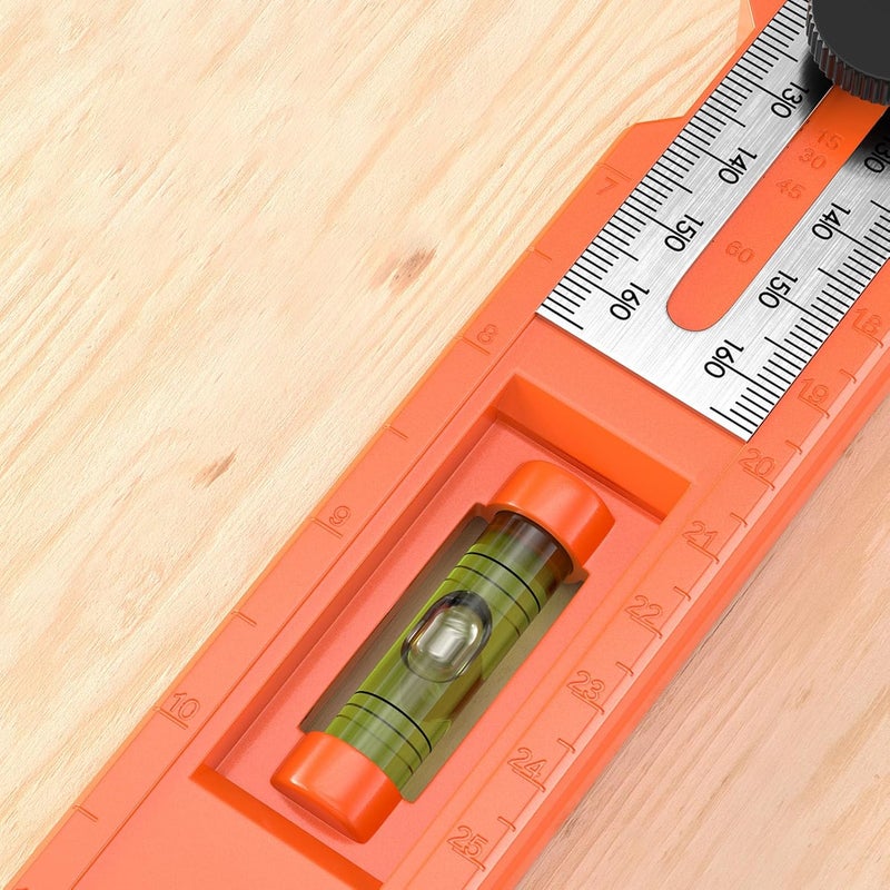 Naroote Foldable Depth Measuring Ruler, Adjustable Angle Marking Tool, Rotating Knob Ruler for Precise 15 30 45 60 90 Degree Measurements, Ideal for Woodworking Craft Projects - Image 5