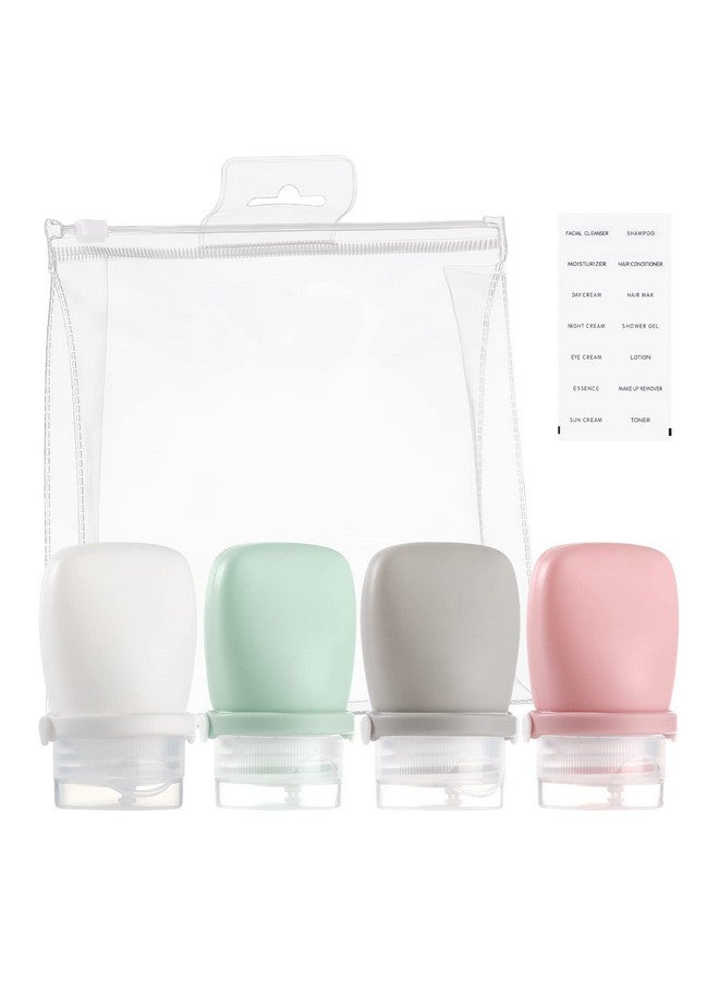 RONRONS 1oz Travel Bottles, Silicone Squeeze Sauce Salad Dressing Ketchup Condiment Bottles, Tsa Approved Leak Proof Containers for Toiletries Shampoo Conditioner Small (4 Pieces) - Image 1