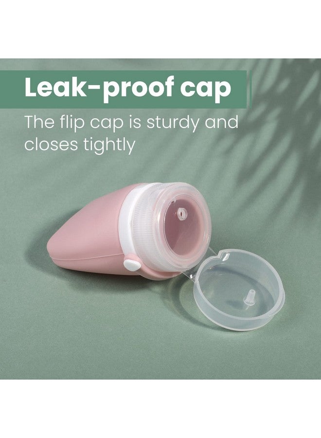 RONRONS 1oz Travel Bottles, Silicone Squeeze Sauce Salad Dressing Ketchup Condiment Bottles, Tsa Approved Leak Proof Containers for Toiletries Shampoo Conditioner Small (4 Pieces) - Image 4