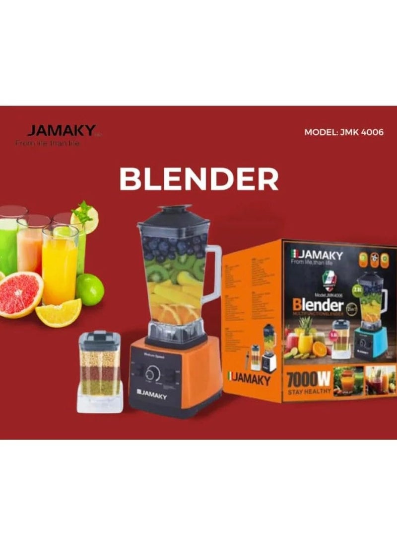 JMK Professional Blender & Grinder (Jamaki, 7000W) 2.5L High Quality Acrylic Material Bowl, 7 Speeds Ice Crush - Make Shakes, Grind Spices & Smoothies with the Best Quality  - Image 4
