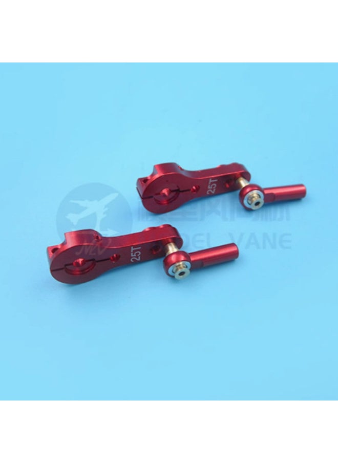 Generic - M3 Metal Ball Head Positioning Tie Rod 2mm Tie Rod Metal Ball Head Steering Gear Tie Rod M3 Teeth M2 Teeth-Color:Red Ball Head - Image 1