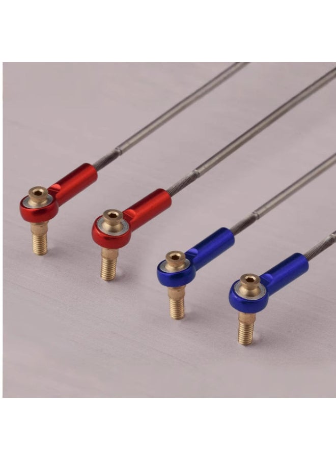 Generic - M3 Metal Ball Head Positioning Tie Rod 2mm Tie Rod Metal Ball Head Steering Gear Tie Rod M3 Teeth M2 Teeth-Color:Red Ball Head - Image 1