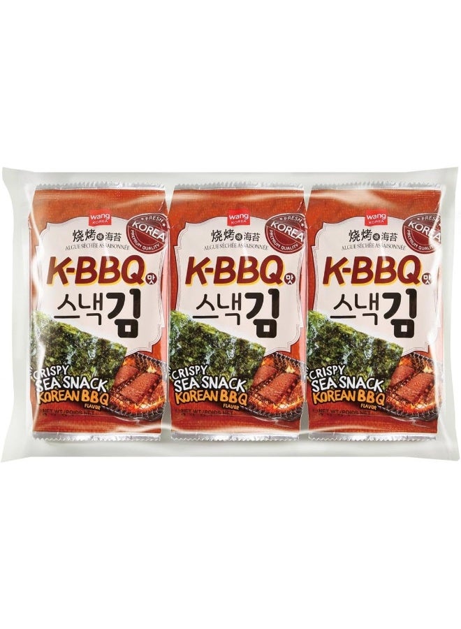 Wang Le Uni Wang Seaweed Korean Bbq Laver 24 X (3 X 0.14 Oz) - Image 1
