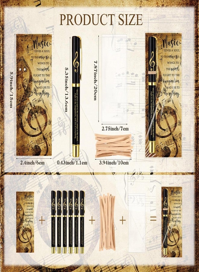 Trandraft 30 Sets Music Party Favors for Students Inspirational Pen with Bookmarks Awards for Choir Students Teacher Music Lover Classroom Musician Studio Club (Business) - Image 2
