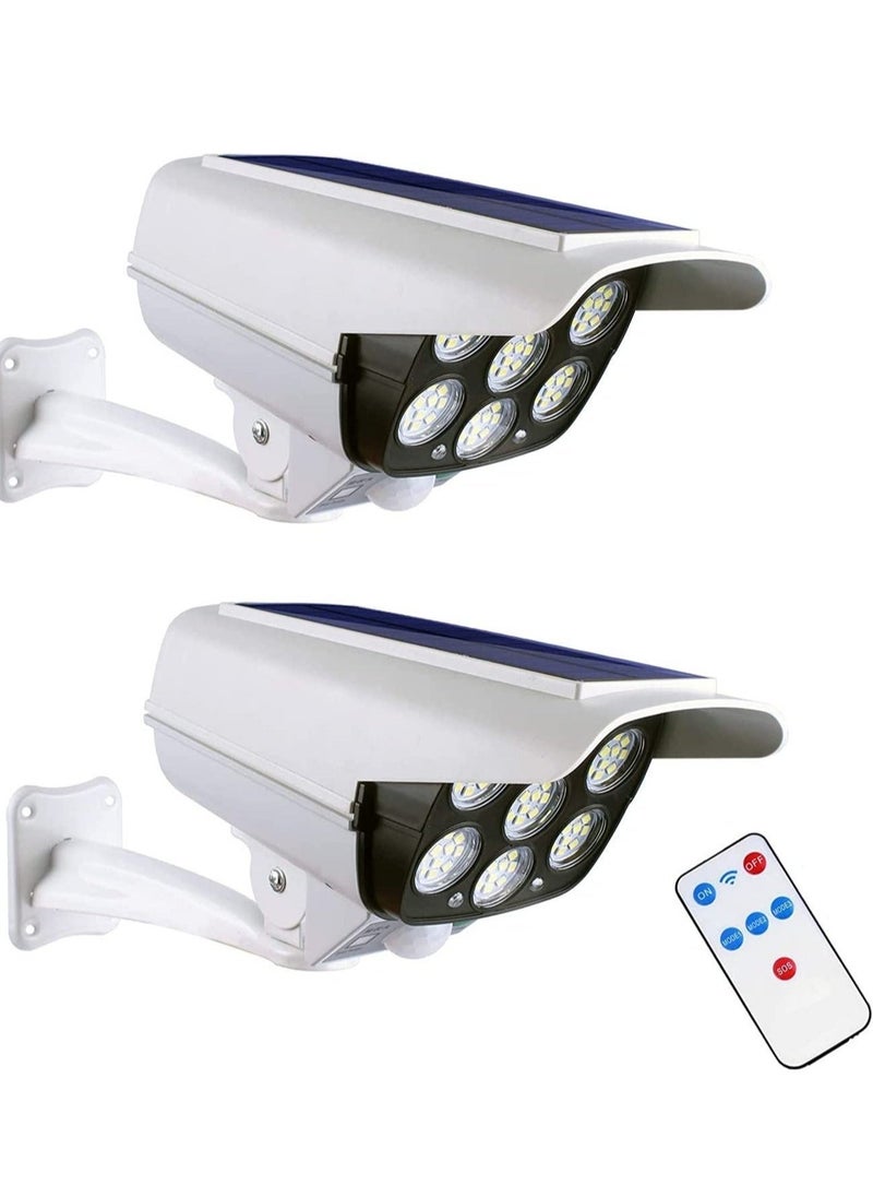 ELTRAZONE Solar Wall-mounted Light with Remote Control,Auto Infrared Motion ​Sensor Light，Simulation Surveillance CCTV Light，Roatable Angle Adjustable Wall Light for Outdoor Corridor Pathway Diwali Diya(2 Pack) - Image 1