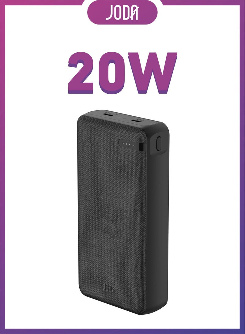 JODA Nano 20000mAh Power Bank ⚡ | 2 USB-C Ports 🔌 | PD 20W Fast Charging 🚀 | Portable Charger for Phones & Tablets 📱💻 - Image 1