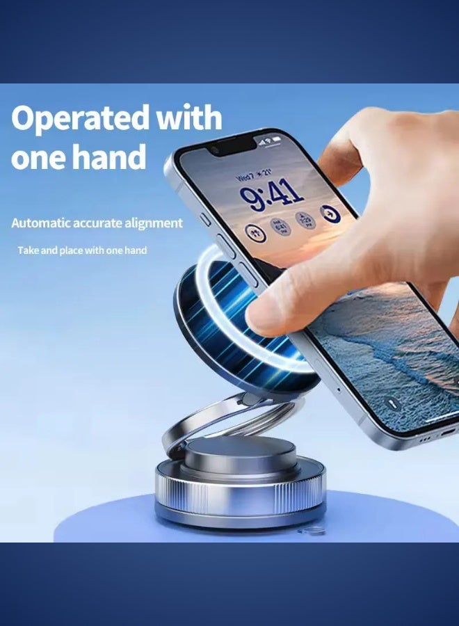 GTSOL Upgraded Car Phone Holder – 360° Rotating Magnetic Car Mount with Strong Suction, Foldable Arm & N55 Magnet for iPhone 12–16 & Universal Smartphones - Image 4