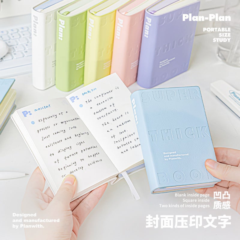 Planwith Friends Plan Thick Series Color Brick Book High Color Value Thickened Pu Imprinted Portable Pocket Notebook - Image 4
