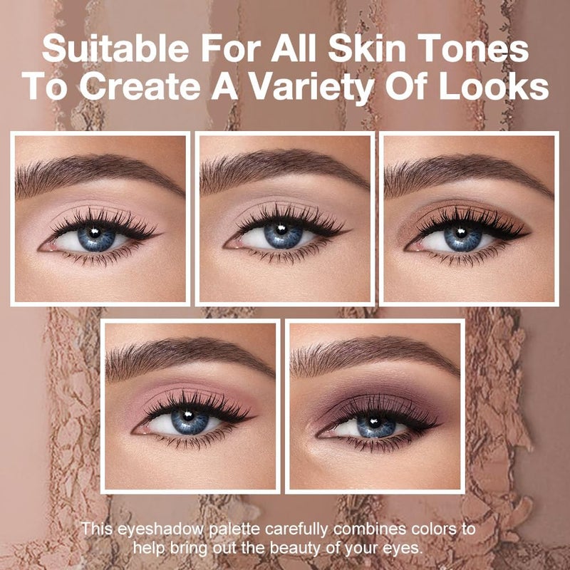 evpct 5 Colors Matte Nude Eyeshadow Makeup Palette, Nude Pink Brown Taupe Neutral Matte Smokey Cream Mini Eye Shadow Palette Makeup for Older Women Blue Green Eyes, Contour Make up Palettes sombras de ojos - Image 5