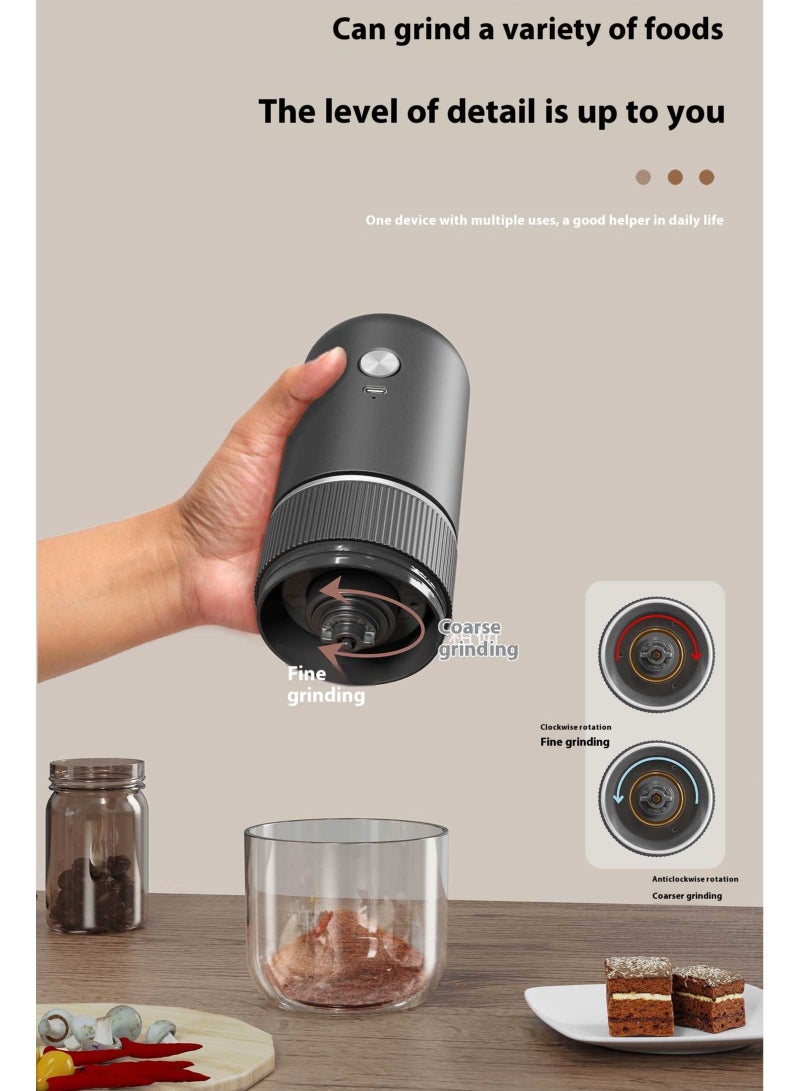 Portable Electric Coffee Grinder for Beans/Spices, Multi Grind Settings - Coarse to Fine, Rechargeable Coffee Bean Grinder Spice Grinder for Espresso Home Office Travel Camping White  - Image 4