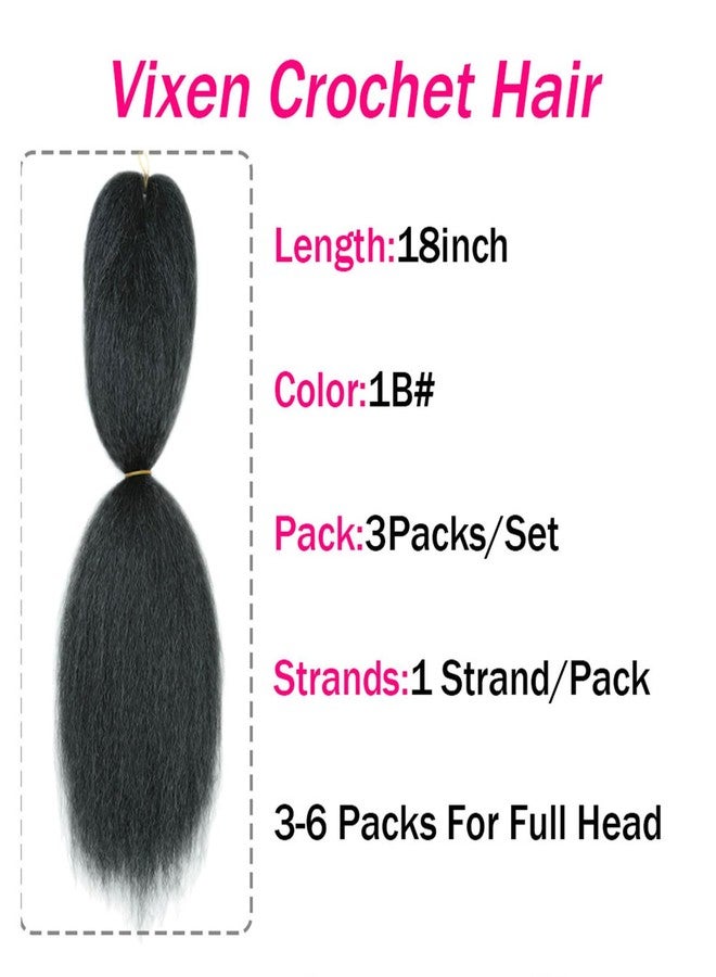 goodear straight Bundles Crochet Vixen Hair 18inch 3 Pack Natural Black Hair Soft Locs for black women Hair Extension (1B, 18 inch) - Image 2