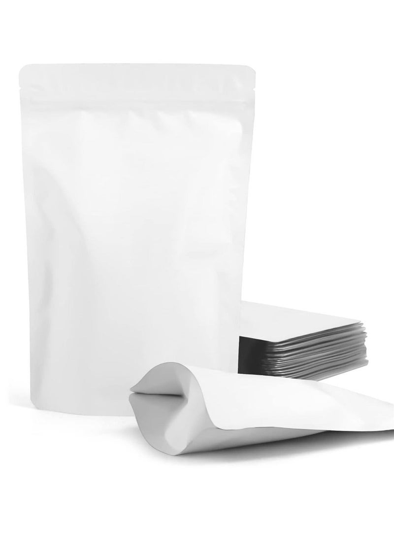 Captaintech 50 Pcs White Mylar Bags 4 x 6 Inch Holographic Bags Mylar Vacuum Seal Bags for Food Storage Coffee Beans Jewelry - Image 1