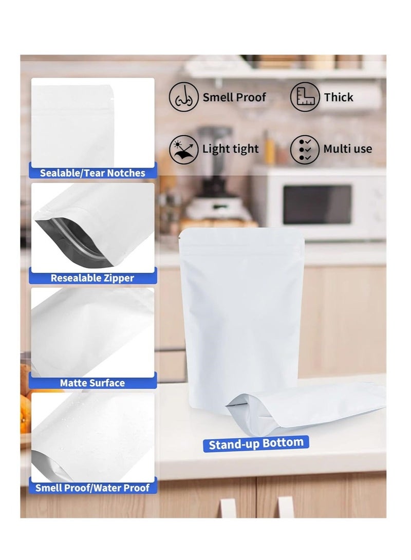 Captaintech 50 Pcs White Mylar Bags 4 x 6 Inch Holographic Bags Mylar Vacuum Seal Bags for Food Storage Coffee Beans Jewelry - Image 2